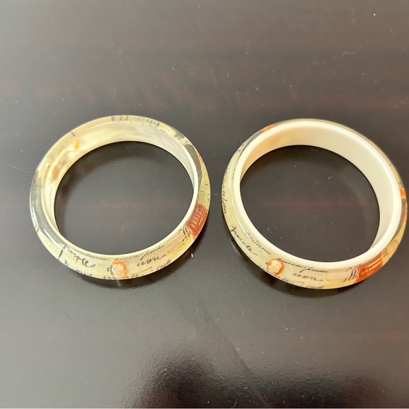 AMEDEO NYC Bangle Bracelet Set Vintage Set of3 CAMEO Lettera D'Amore Love Letter - Picture 7 of 9